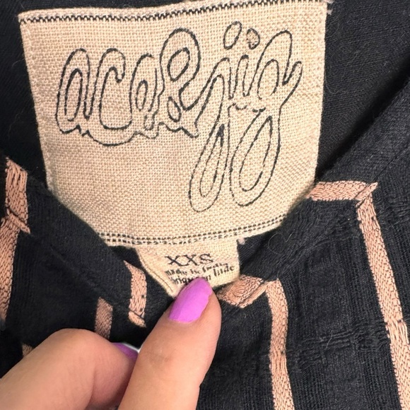 Ace & Jig Black Striped cotton maxi Dress boho festival hippie cottagecore - Picture 10 of 10